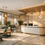 modern office reception area